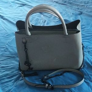 Steve Madden  Patent Light Gray Satchel